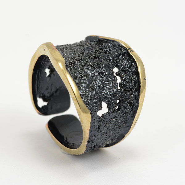 bronze ring schwarz black gold oro rhodium handmade handarbeit schmuck exclusive