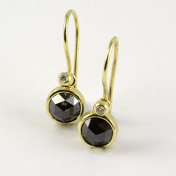 ohrhänger earrings diamant diamond black schwarz gold oro handmade handarbeit schmuck