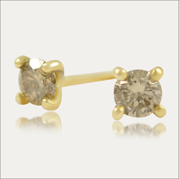 diamant diamond ohrringe earrings naturbraun brown gold schmuck handmade handarbeit goldschmiede freiburg