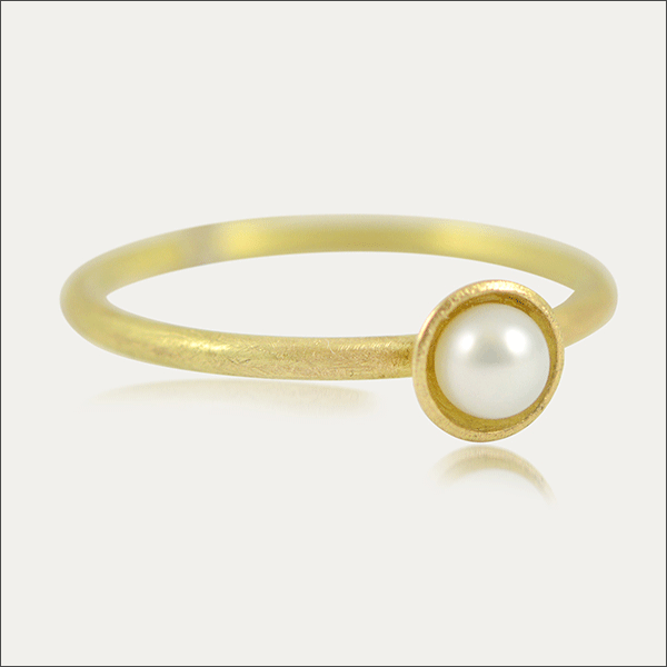 perle pearl gold ring schmuck handmade handarbeit goldschmied freiburg