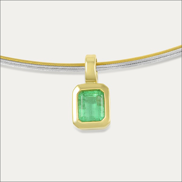 smaragd anhänger emerald pendant gold grün green schmuck handmade handarbeit goldschmied freiburg
