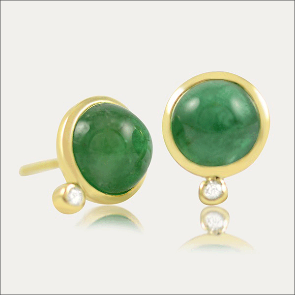 smaragd ohrstecker emerald earrings grün gold brillant schmuck handmade handarbeit goldschmied freiburg
