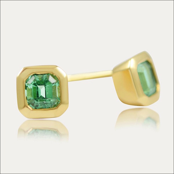 smaragd ohrstecker emerald earrings gold grün green schmuck handmade handarbeit goldschmied freiburg