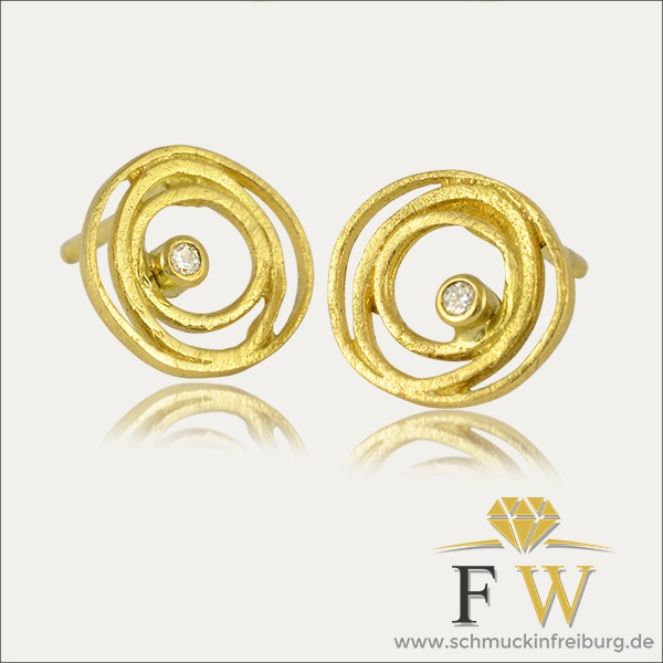 ohrschmuck ohrstecker earrings brillant gold schmuck handmade handarbeit goldschmied freiburg